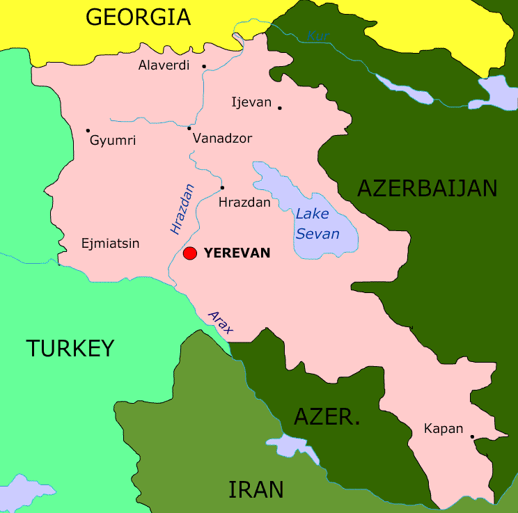 map of armenia