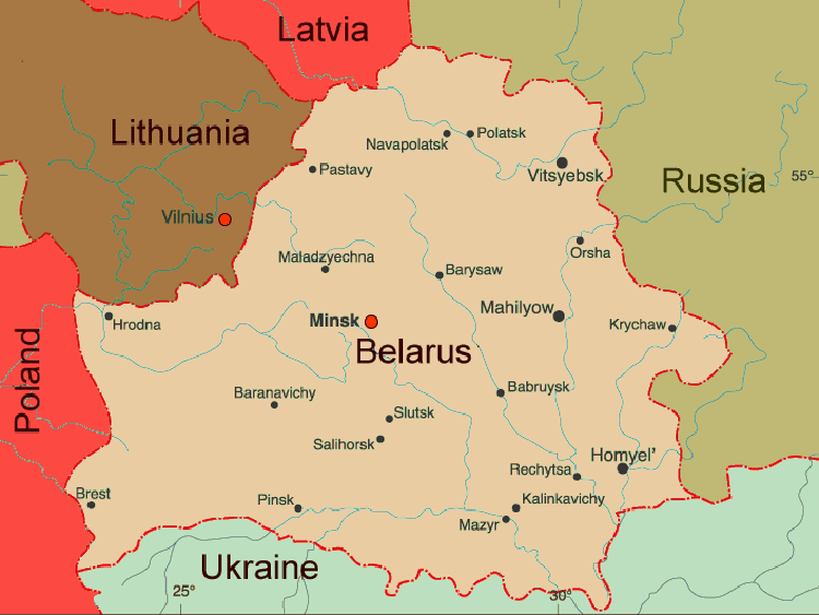 map of belarus