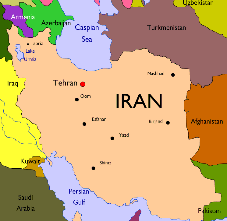 map of iran