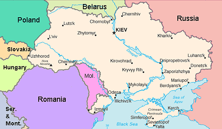 Map of Ukraine 